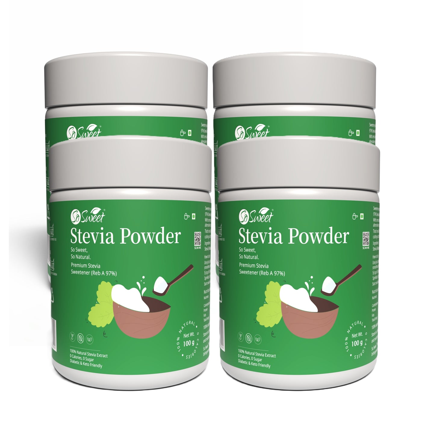 Zero Calorie Stevia Powder | Sugar Free Natural Sweetener-100gm
