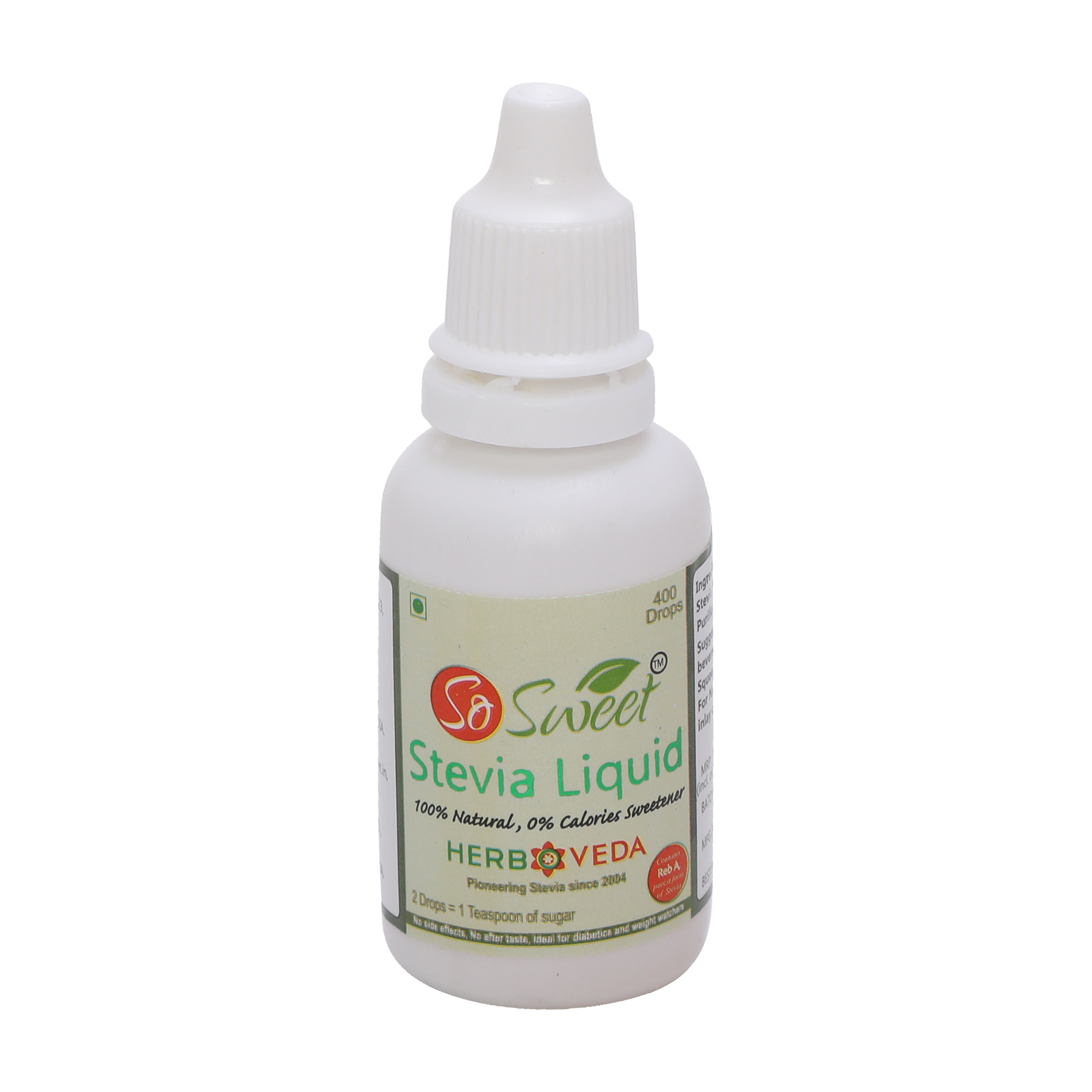 Stevia Liquid Sugar Free 400 Drops Zero Calorie | Diabetic Friendly- So Sweet