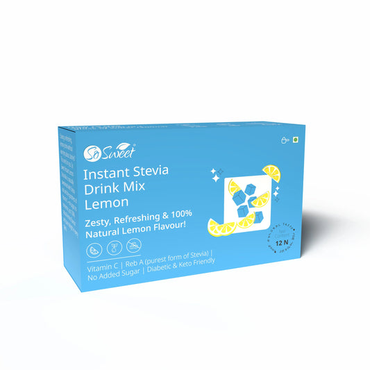 Stevia Sugar Free Instant Orange Drink mix - 12 Sachets- So Sweet