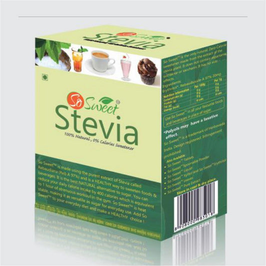 Stevia sachet powder 100% Sugar Free Natural Zero Calorie Sweeneter - So Sweet