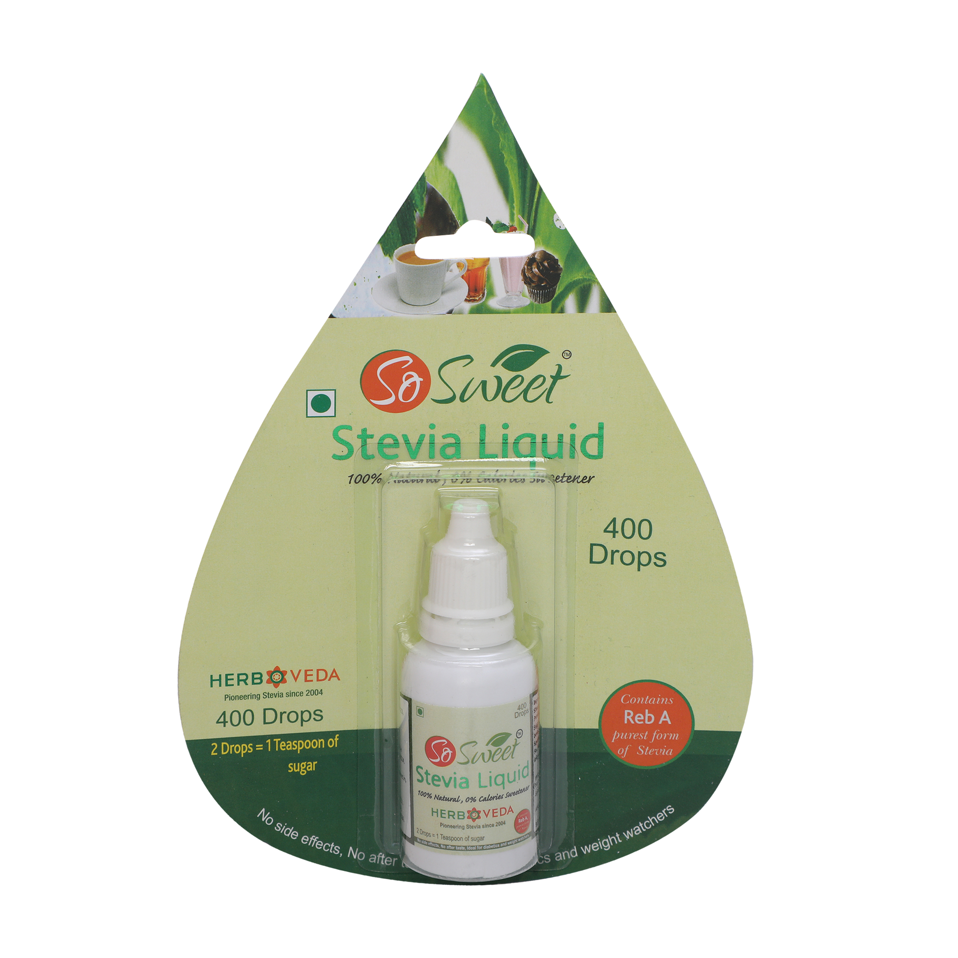 Stevia Liquid Sugar Free 400 Drops Zero Calorie | Diabetic Friendly - So Sweet