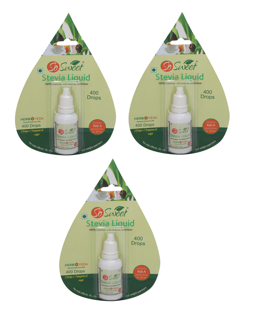 Stevia Liquid Sugar Free 400 Drops Zero Calorie | Diabetic Friendly - So Sweet