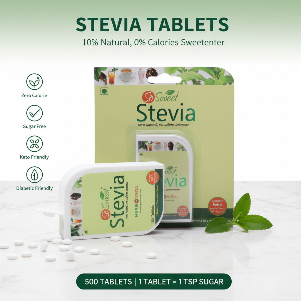  Stevia Tablets Natural Zero Calorie Sugar Free Sweetener -So Sweet 
