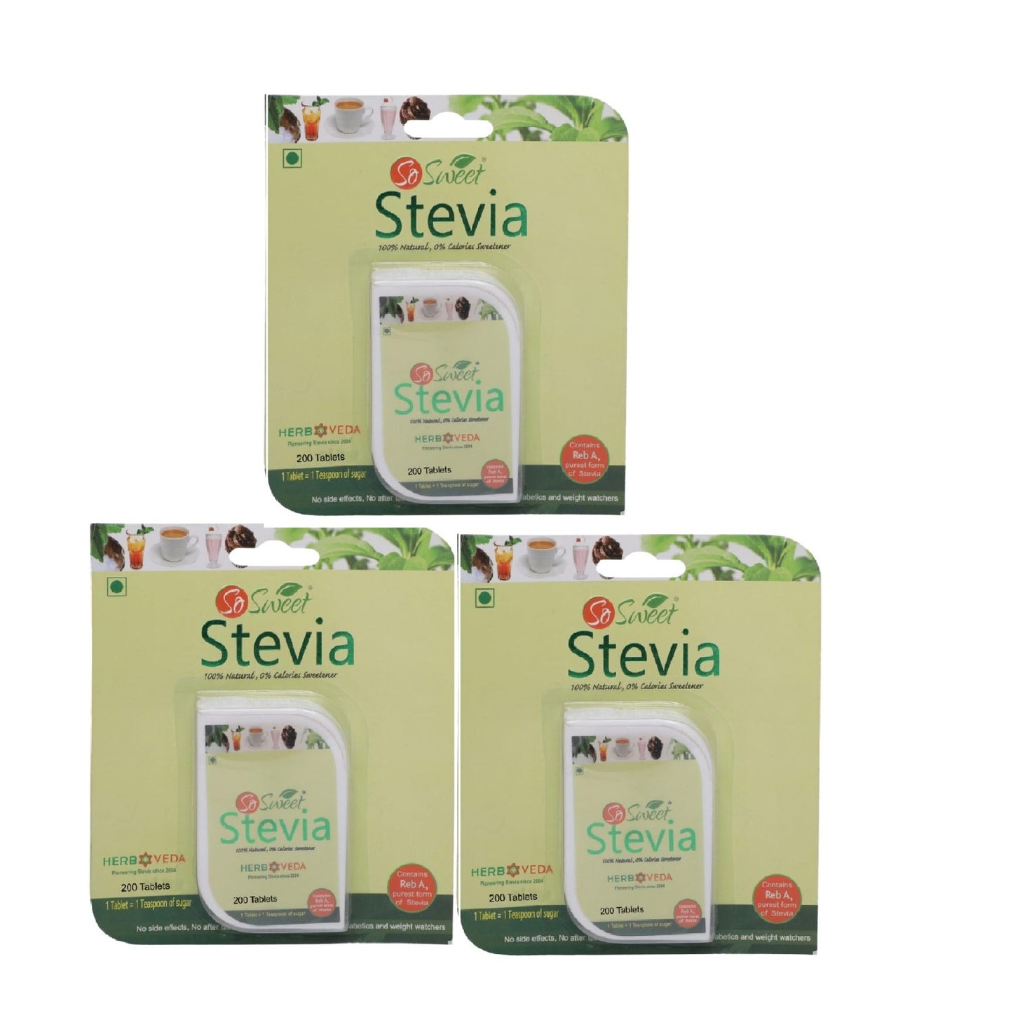 Stevia Tablet 200 Sugar Free Natural Zero Calorie Sweeneter- So Sweet
