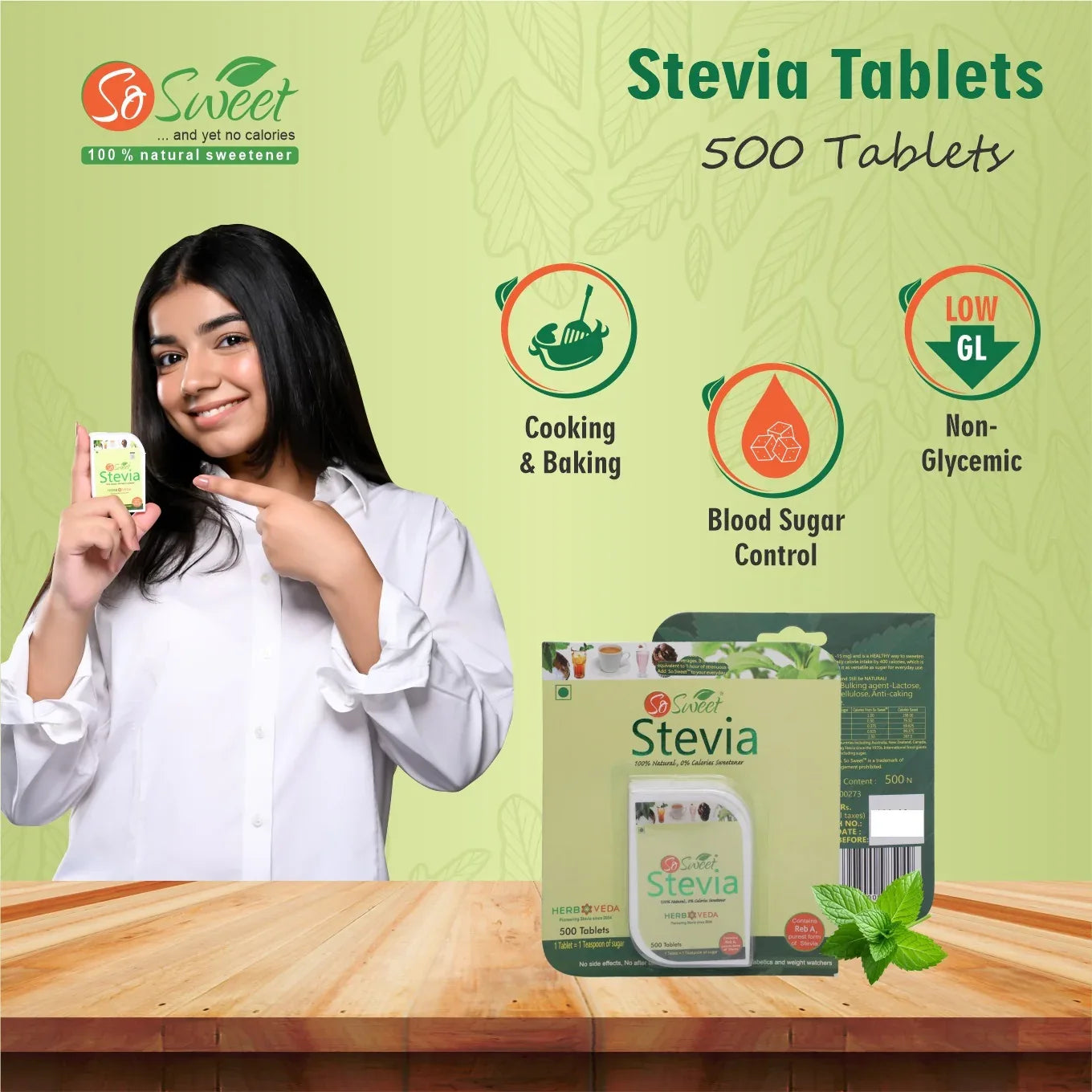 Stevia Sugar Free Natural Sweetener Alternative to sugar - So Sweet