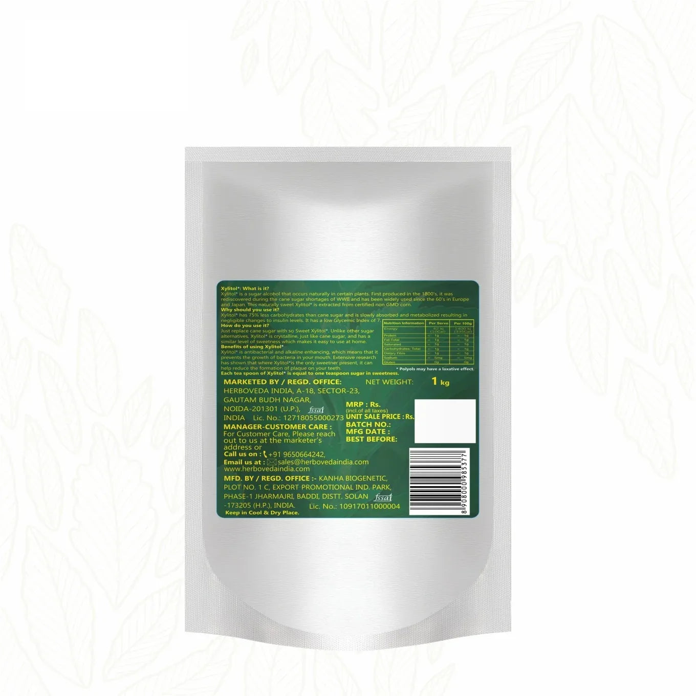 Xylitol Powder 100% Natural Sweetener Sugar Free For Diabetic Control 1kg - So Sweet
