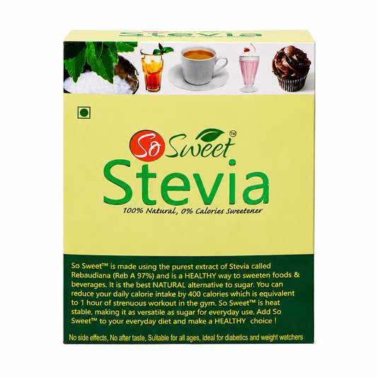 So Sweet Stevia Sachets – 50 Sachets | Zero Calorie Natural Sugar Free Sweetener