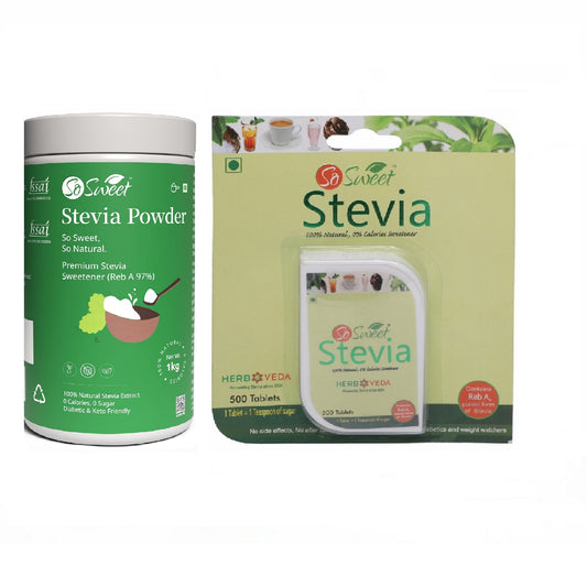 So Sweet Stevia Combo (1kg, 500 Stevia Tablets) Zero Calorie Natural Sweetener