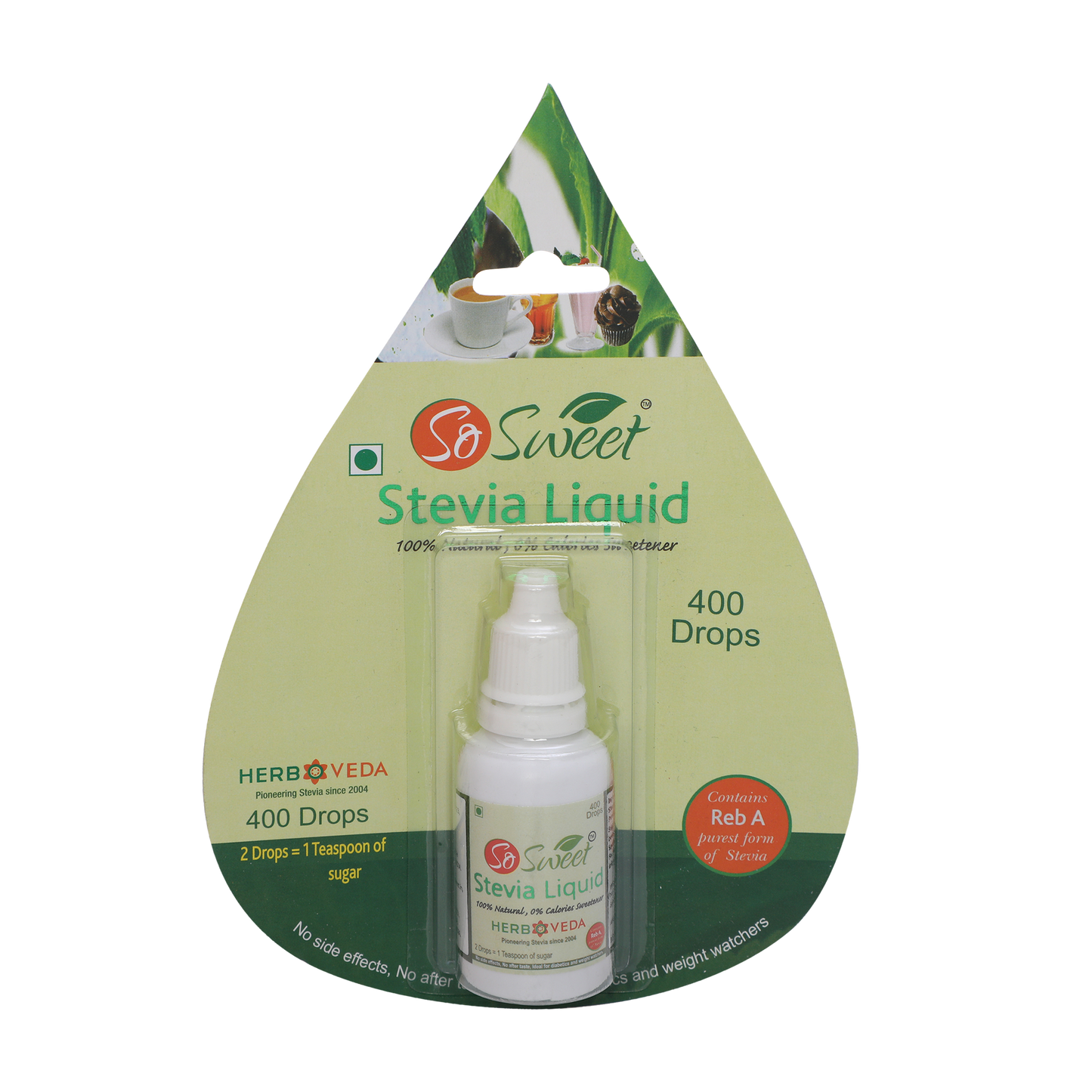 Stevia Drops Liquid - 20ml | 400 Drops (200 Servings) | Sugar Free | Zero Calories |