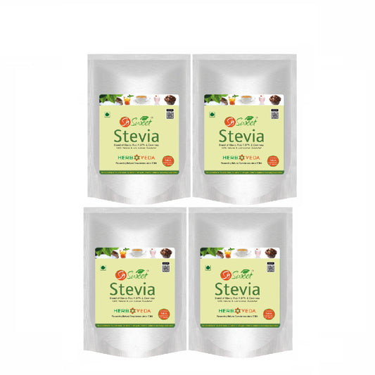So Sweet Stevia Sugar Free Natural Low Calories Sweetener 100% Natural 400Gm | Diebetic Friendly-Pack of 4