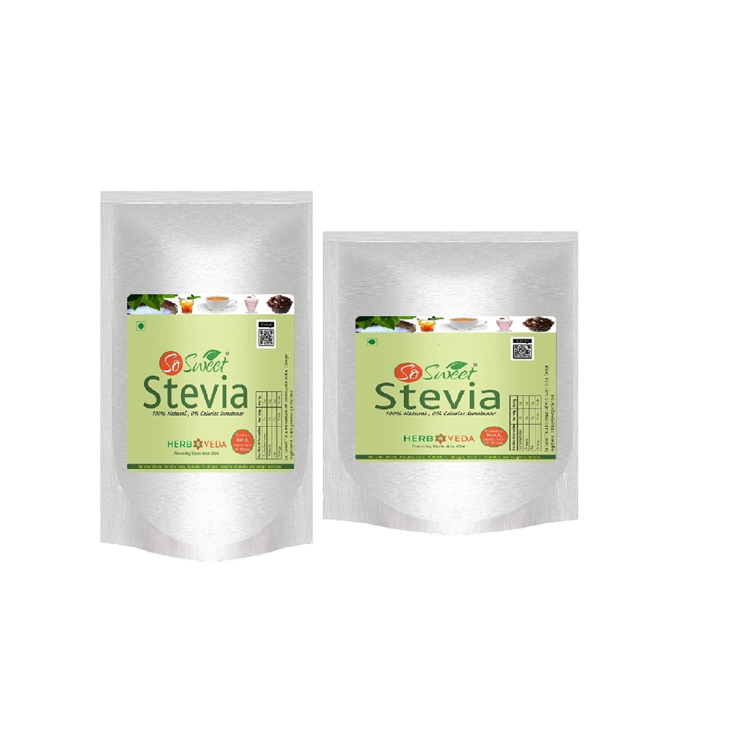 So Sweet Stevia Powder 100% Natural Sweetener - Sugar Free (Pack of 2) 1kg & 250gm