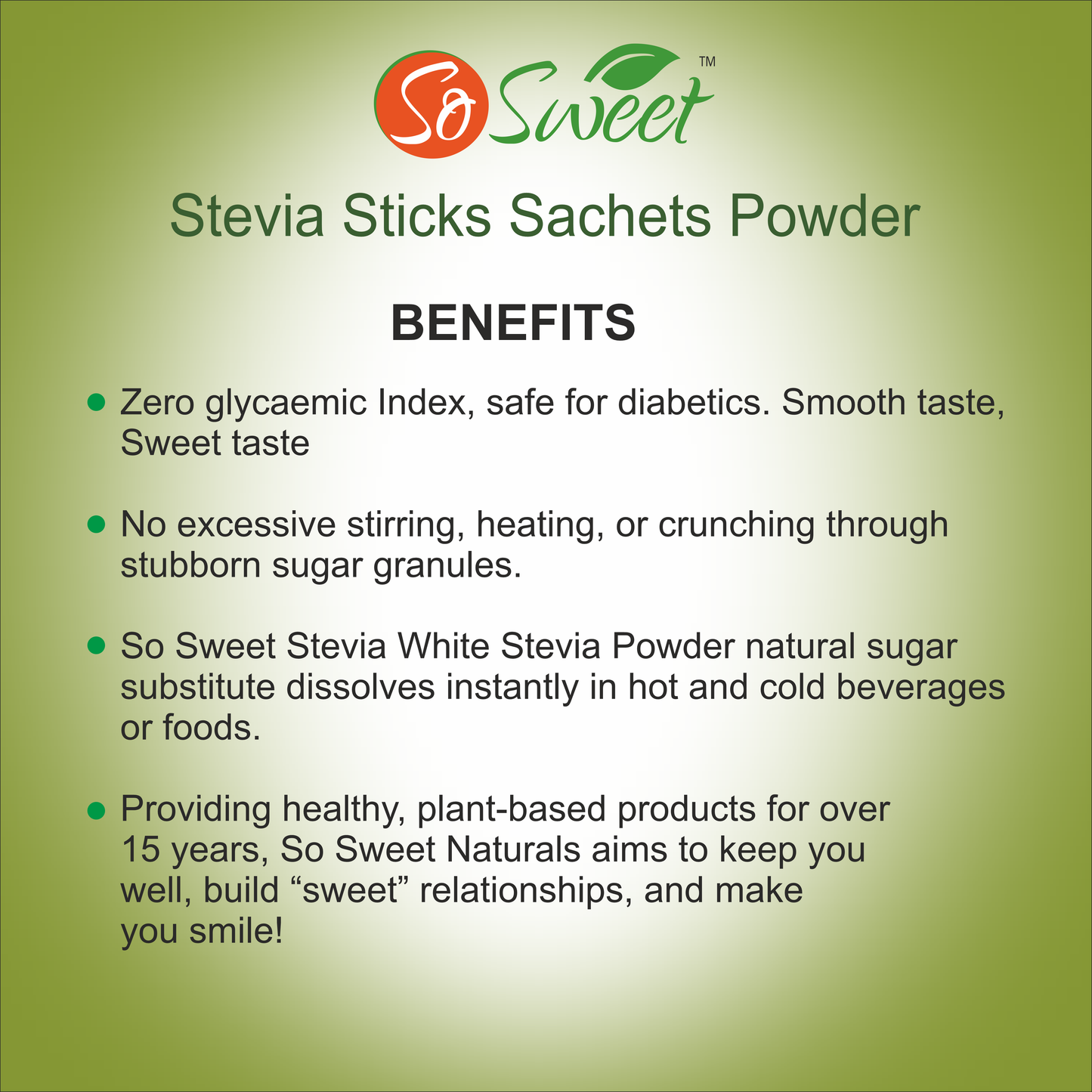 So Sweet Stevia Sachets Sugar Free Natural Zero Calorie Sweetener 500 Sachets