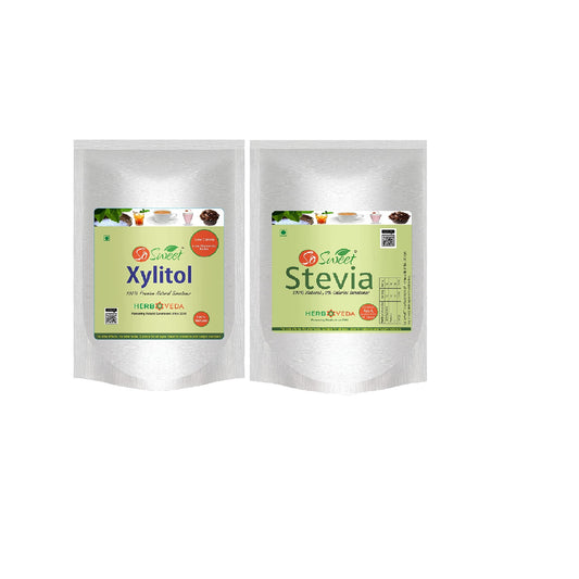 So Sweet Stevia Powder & Xylitol Sugar Free Natural Sweetener (250gm Each)