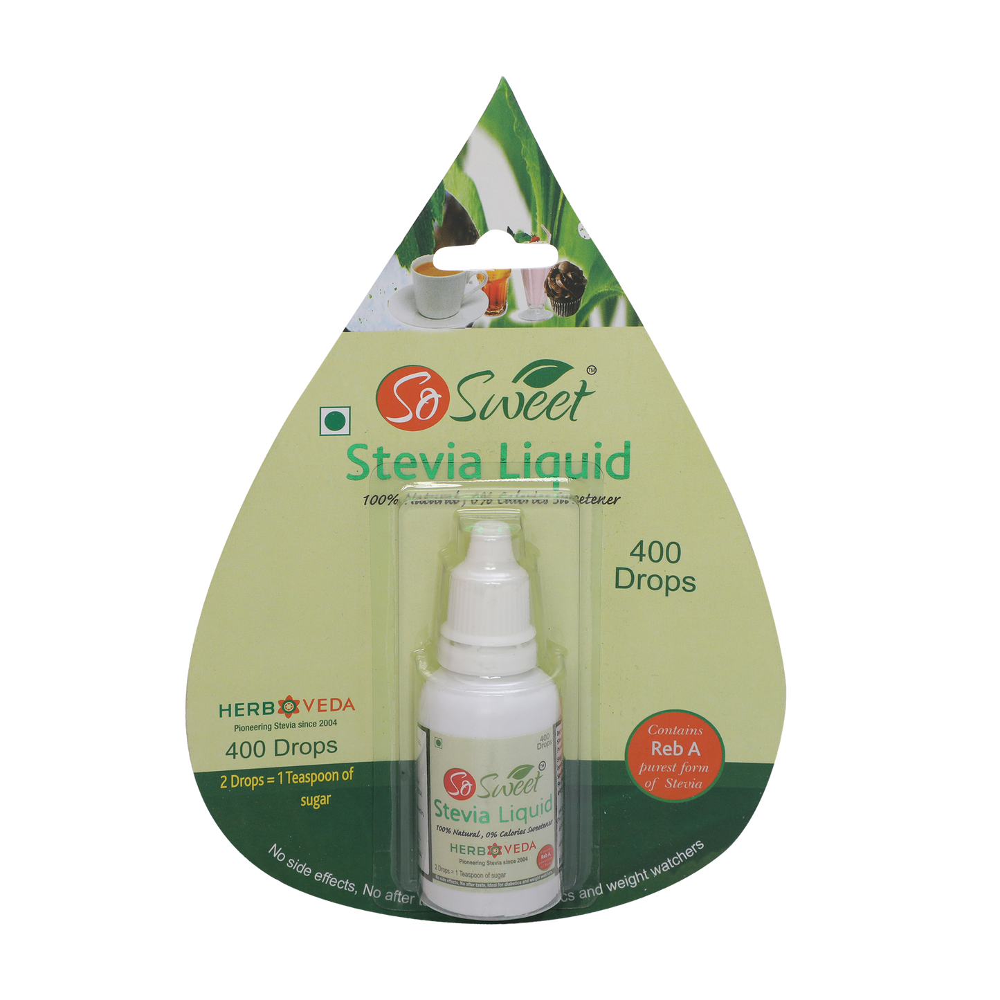 So sweet Stevia Liquid Sugar Free 400 Drops (200 Serving) - 20ml | Zero Calorie | Diabetic Frendly