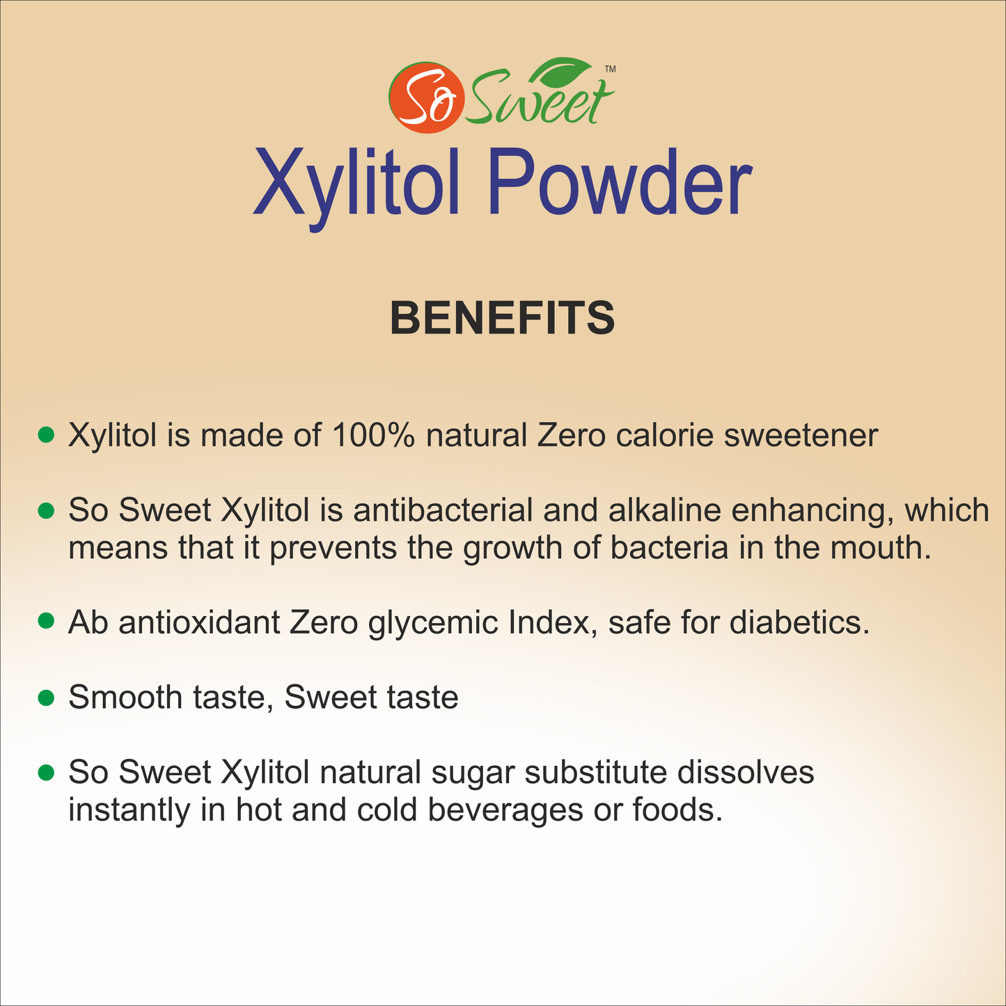 So Sweet Xylitol Natural Sweetener Sugar Free For Diabetic Control 250gm
