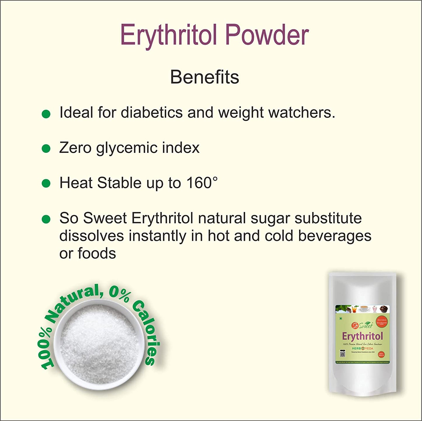 So Sweet Stevia Powder Sugar Free Natural Zero Calorie Sweetener & Erythritol Powder (Pack of 2) (1Kg Each)