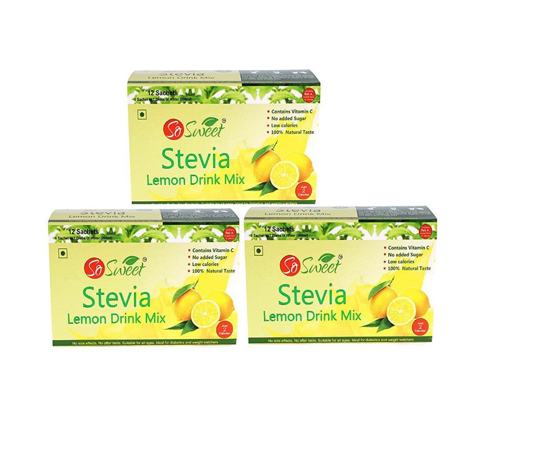 Stevia Sugar Free Instant Lemon Drink Mix - 12 Sachets