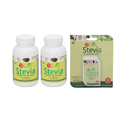 So Sweet Pure Stevia Extract 50 gms + 100 Stevia Tablets Sugar free (Pack of 3)